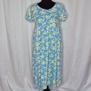Lilly Pulitzer Vintage Floral Short Sleeve Cotton Dress - Size M  *Flaws